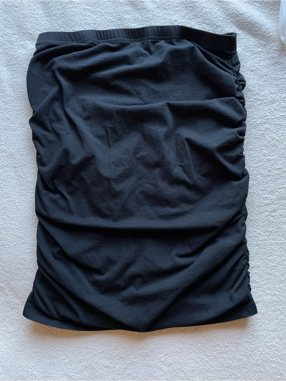 🖤 SHEIN Black Ruched Mini Skirt • Flattering Bodycon Tube Skirt • Size L ✨